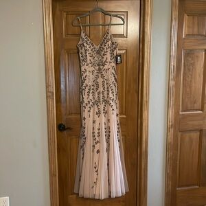 Marina special occasion beaded dress size large color is blush